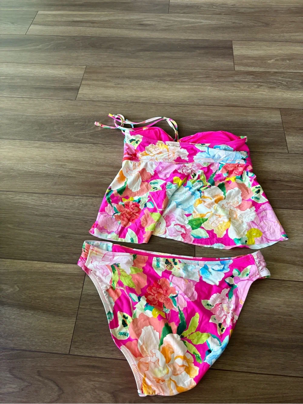 Floral Pink Tankini Set - Women's Swim